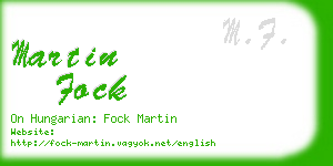 martin fock business card